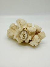 Load image into Gallery viewer, Pink, White, and Abalone Shell Virgin Mary Necklace
